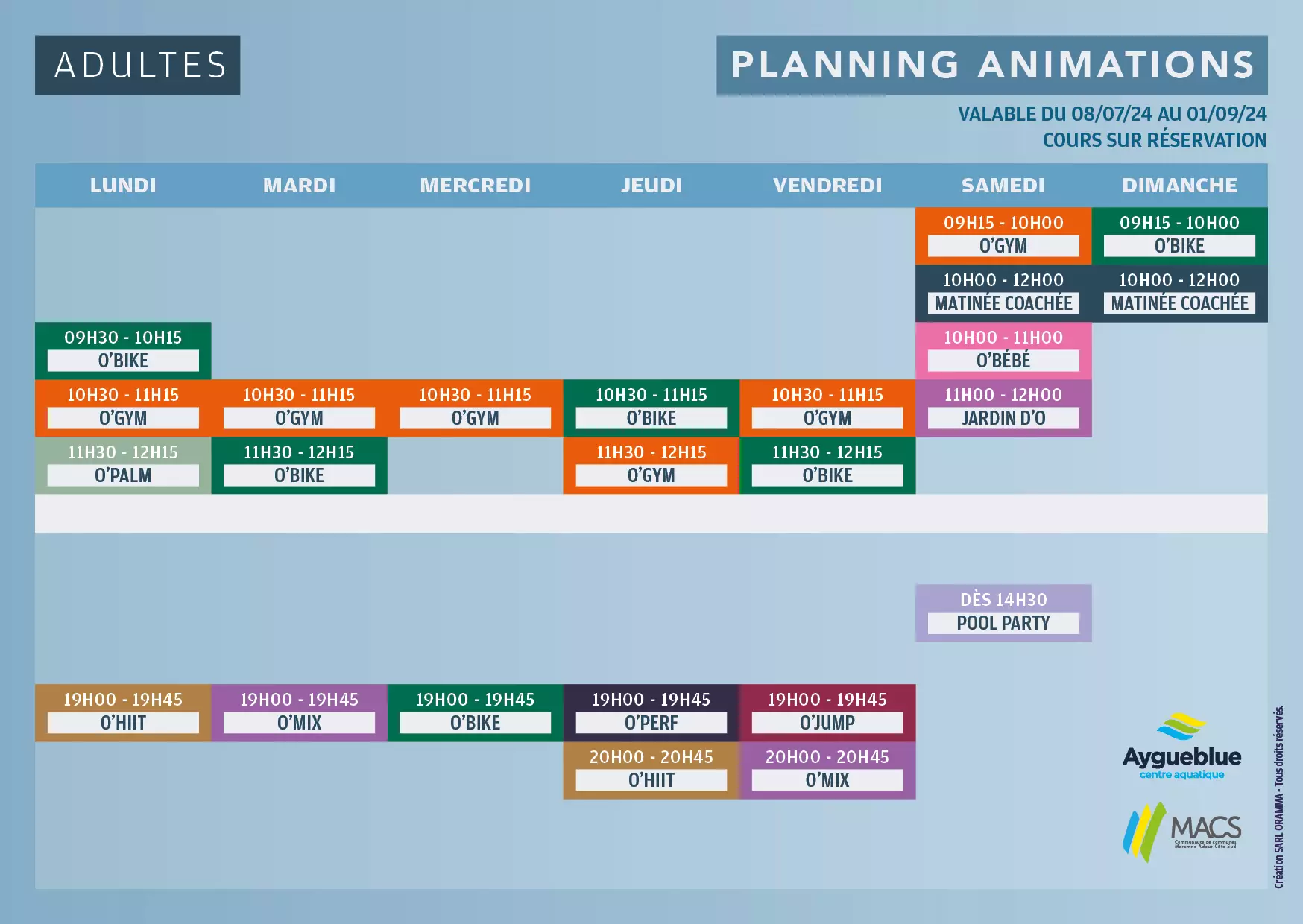 Planning adulte